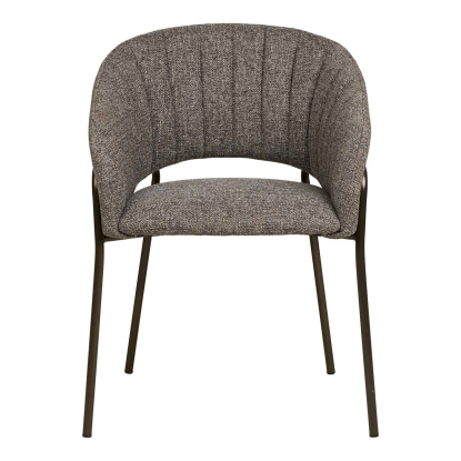 Costa spisebordsstol med gunmetal ben, mørkegrå
