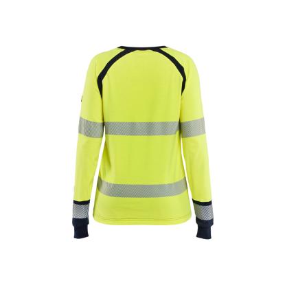 Blåkläder 3437 dame multinorm t-shirt lang ærme inherent, hi-vis gul/marineblå