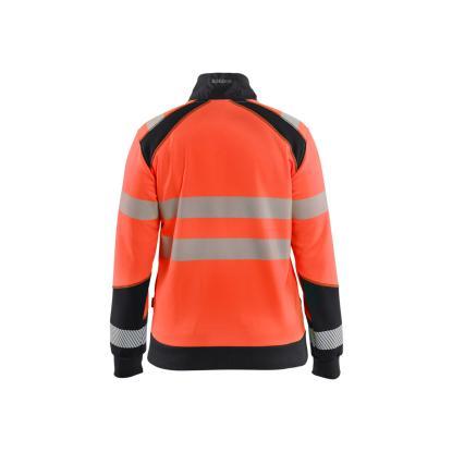 Blåkläder 3508 dame high vis sweatshirt full-zip, hi-vis rød/sort