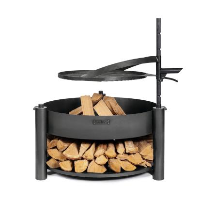 Cook King Montana X bålsted med 60 cm grillrist, stål, sort, Ø80 cm
