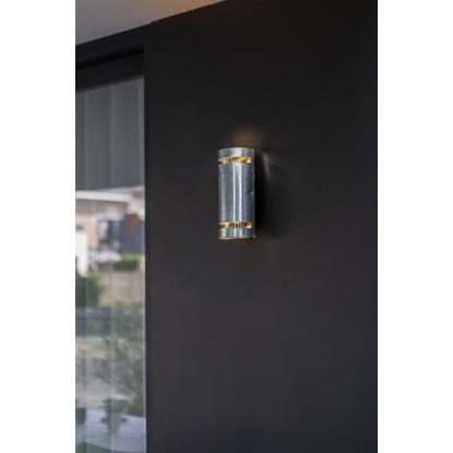 LUTEC RAN udendørs væglampe, H25,4 cm, GU10, IP54, galvaniseret stål