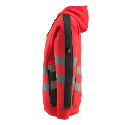 MASCOT SAFE SUPREME Corby hættetrøje med lynlås, hi-vis rød/mørk antracit