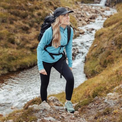 DLX GISELA Quickdry trøje med kort lynlås, dame, blå