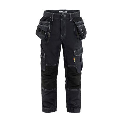 Blåkläder 5225 håndværkerbuks med stretch x1900 til børn, marineblå/sort