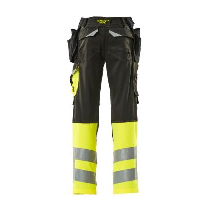 MASCOT SAFE SUPREME arbejdsbukser med hængelommer, sort/hi-vis gul