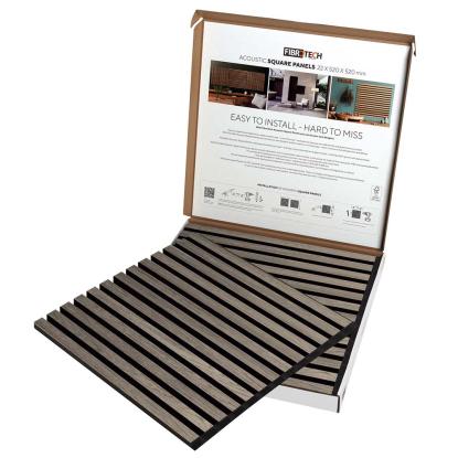 FibroTech Square akustikpanel, 520 x 520 mm, Grey Oak - 2 stk.