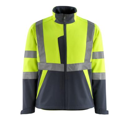 MASCOT SAFE LIGHT Kiama softshell jakke, hi-vis gul/mørk marine