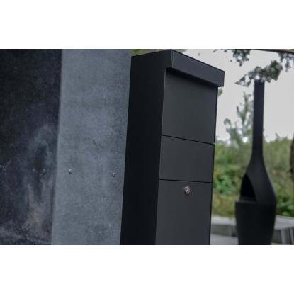 Allux Grundform pakkepostkasse med Ruko lås, sort