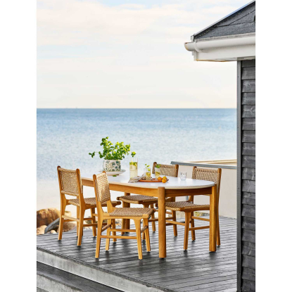 Terracina havebord med terrazzo bordplade, akacie, 95 x 210 cm
