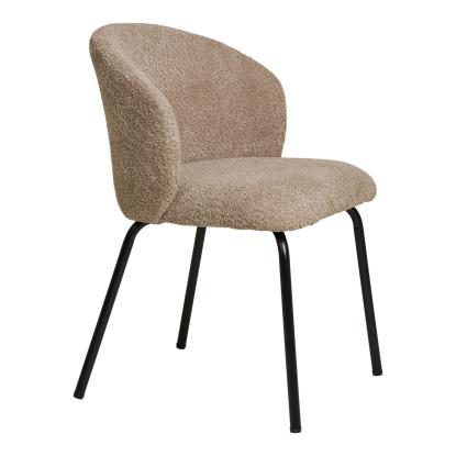 Safira spisebordsstol med beige bouclé og sorte ben