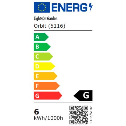 LightsOn Orbit havelampe, IP65, Ø14 x 35 cm, sort
