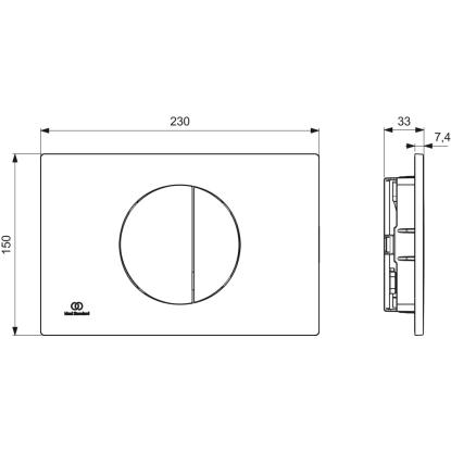 Ideal Standard Oleas mekanisk kontrolplade, magnetic grey, 230 x 150 mm