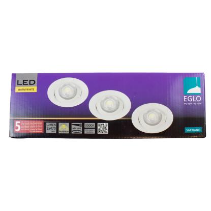 EGLO Sartiano downlight kipbar LED 3x4,6W hvid