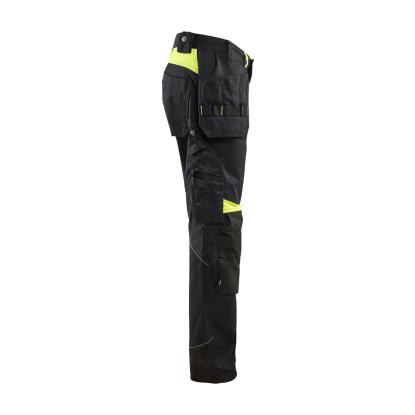 Blåkläder 1555 håndværker buks, sort/hi-vis gul