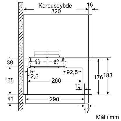 Siemens iQ300 skabsintegreret emhætte LI64LB531, sølv, 60 cm