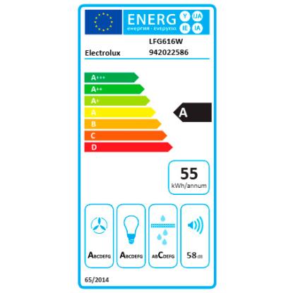 Electrolux LFG616W skabsintegreret emhætte, hvid, 60 cm