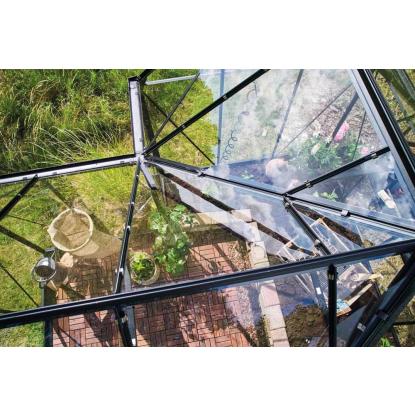 Halls Icon Gardenhouse 6 drivhus 8,6 m², sort, 3 mm hærdet glas