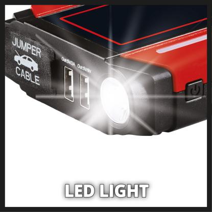 Einhell CE-JS 18/1 jumpstarter og powerbank med USB, LED og opbevaringstaske, 3 x 6000 mAh, 12 V/300 A