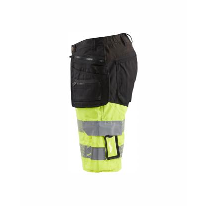 Blåkläder 1596 high vis shorts med stretch, sort/hi-vis gul