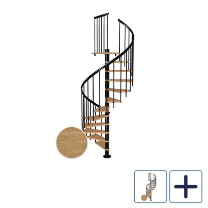 DOLLE Montreal CLASSIC 3 spindeltrappe, Ø120 cm, sort/olieret eg