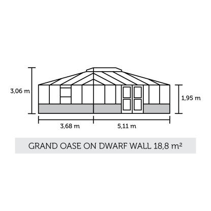 Juliana Grand Oase orangeri 18,8 m², murmodel, antracit, 3 mm hærdet glas