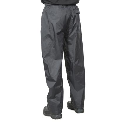Trespass QIKPAC packaway regnbukser med pose, unisex, sort