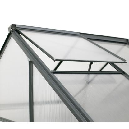 Westmann Flora 68 drivhus, aluminium/polycarbonat, antracitgrå - 4,84 m²