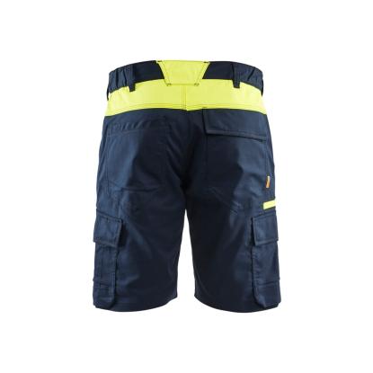 Blåkläder 1446 industri shorts med stretch, mørk marineblå/hi-vis gul