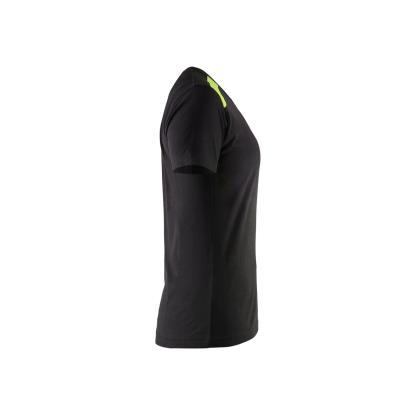 Blåkläder 3479 dame t-shirt, sort/hi-vis gul