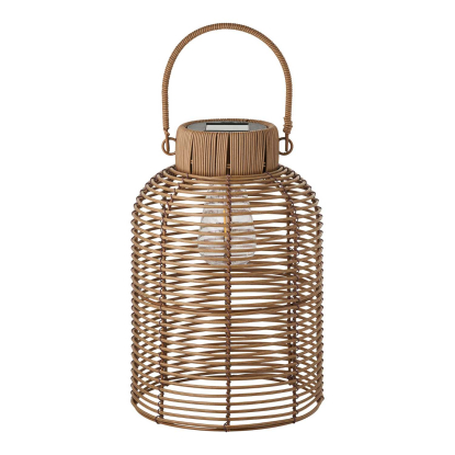 Brentford LED lampe med solcelle, genopladelig, polyrattan, H30,5 cm, brun