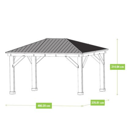 Westmann Devon pavillon, cedertræ/aluminium, 315 x 490 x 371 cm - 17,81 m²