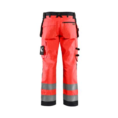 Blåkläder 1568 high vis buks, hi-vis rød/sort