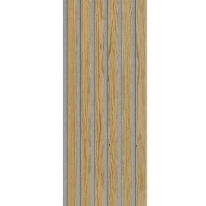 I-Wood Basic Original akustikpanel, klar olieret, grå filt og lys kerne, egefiner, 16 x 300 mm 