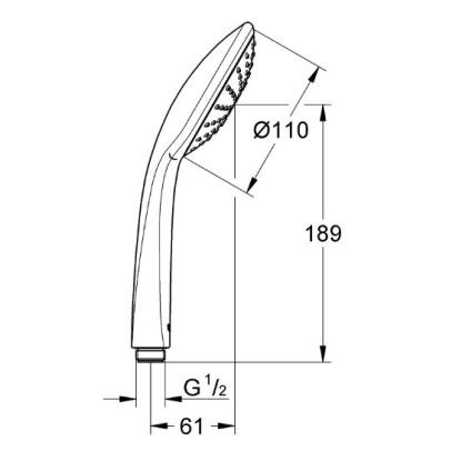 GROHE Euphoria Mono håndbruser, Ø110 mm, 1-jet, krom