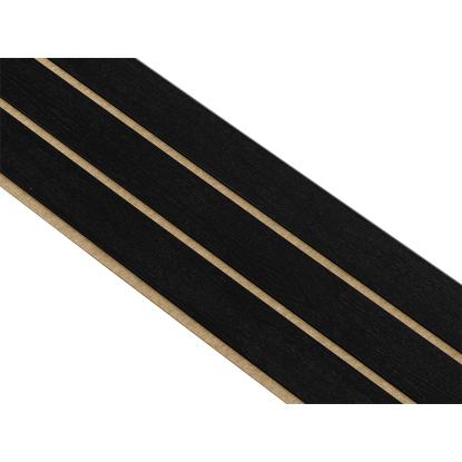 I-Wood Basic 3-lamel akustikpanel, sortmalet, brun filt og sort kerne, egefiner, 17 x 300 mm 