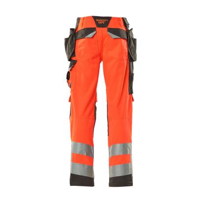 MASCOT SAFE SUPREME Wigan arbejdsbukser med hængelommer, hi-vis rød/mørk antracit