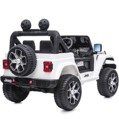 Jeep Wrangler Rubicon elbil til børn, 4 x 12V, hvid