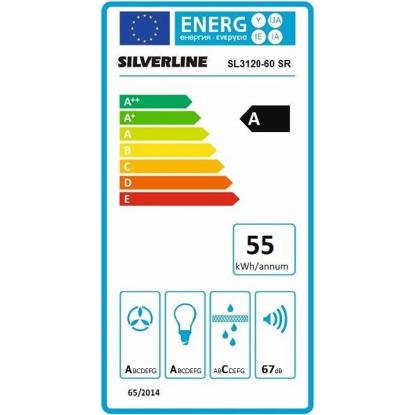 Silverline SL3120 Beta væghængt emhætte, sort, 60 cm