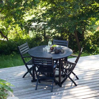 Cinas Butterfly rundt bord, mat sort, Ø110 cm