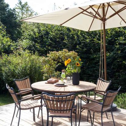 Cinas Alezio parasol, offhvid, olefin, 3 x 3 meter