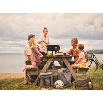 Muurikka Picnic gas stegepladesæt med korte ben, sort, Ø48 cm