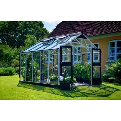 Juliana Premium drivhus 10,9 m², alu/sort, 3 mm hærdet glas