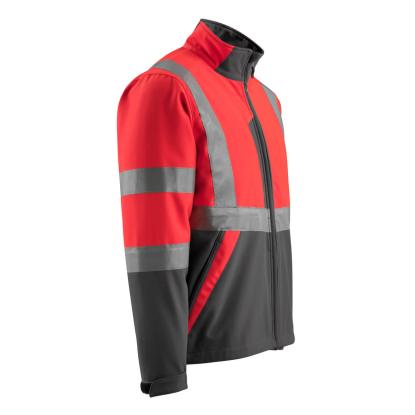 MASCOT SAFE LIGHT Kiama softshell jakke, hi-vis rød/mørk antracit