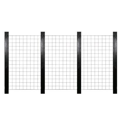 HORTUS rio-net espalier, 3 fag, galvaniseret, 90 x 150 cm - inkl. beslag og 4 sortmalet stolper, 240 cm