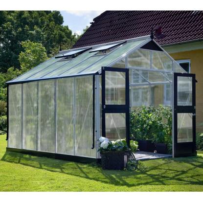 Juliana Premium drivhus 10,9 m², alu/sort, 10 mm poly