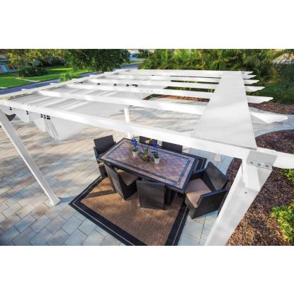 Paragon Outdoor Florida 1111 pergola, aluminium, hvid, hvidt tekstil, 235 x 350 x 350 cm