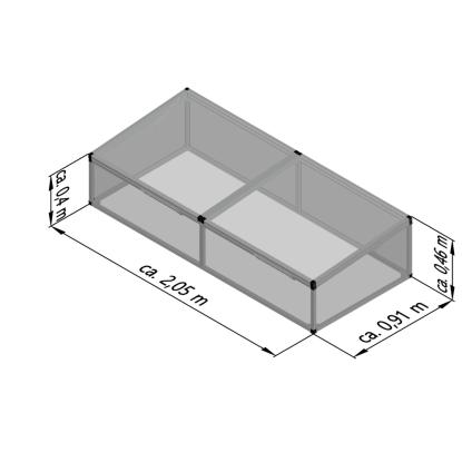 KGT mistbænk 210, aluminium, 205 x 91 x 46 cm