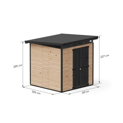 Upyard Strongbox redskabsrum XL, lysbrun/sort - 3,68 m²