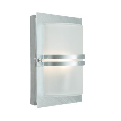 Norlys Basel væglampe, E27, IP54, galvaniseret, frostet