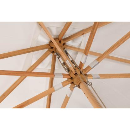Venture Design Naxos parasol, firkantet, bøg, natur/hvid, 300 x 300 cm
